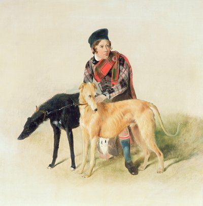 Un Ghillie e due levrieri da Edwin Landseer